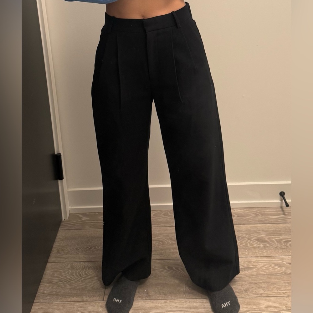 A&F Sloane Black Tailored Wide Leg Pant Size 25/0 Short
